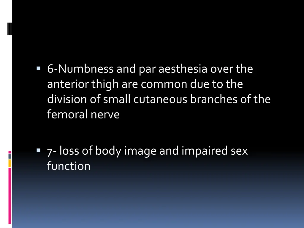 6 numbness and par aesthesia over the anterior