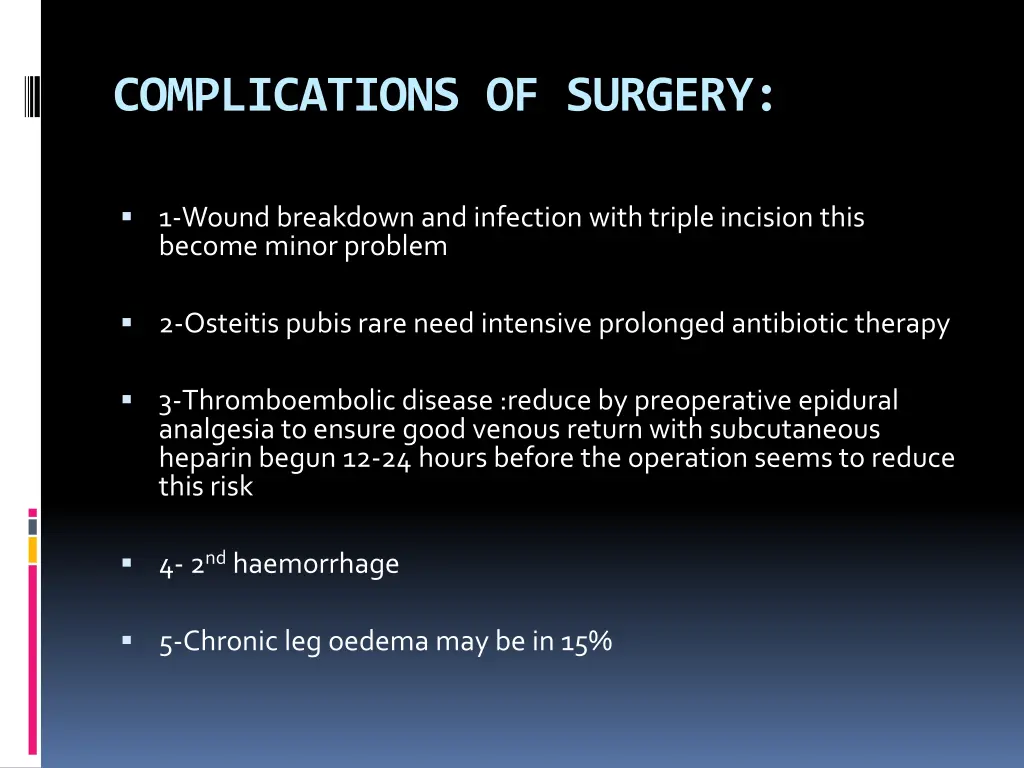 complications of surgery