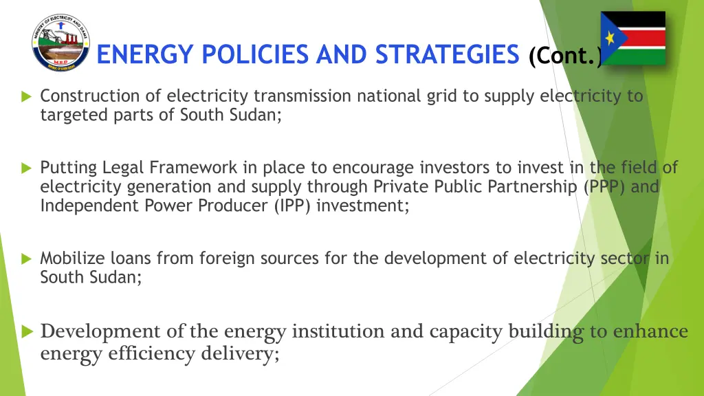 energy policies and strategies cont