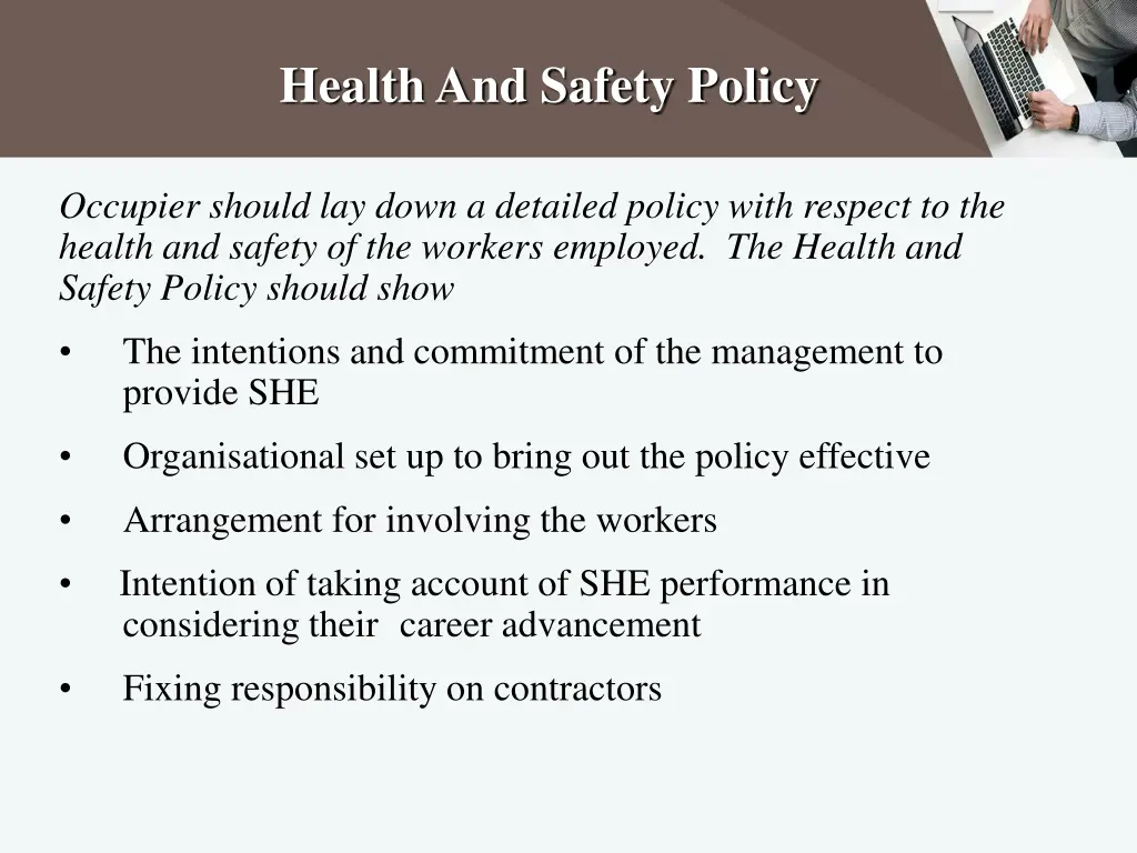 health and safety policy