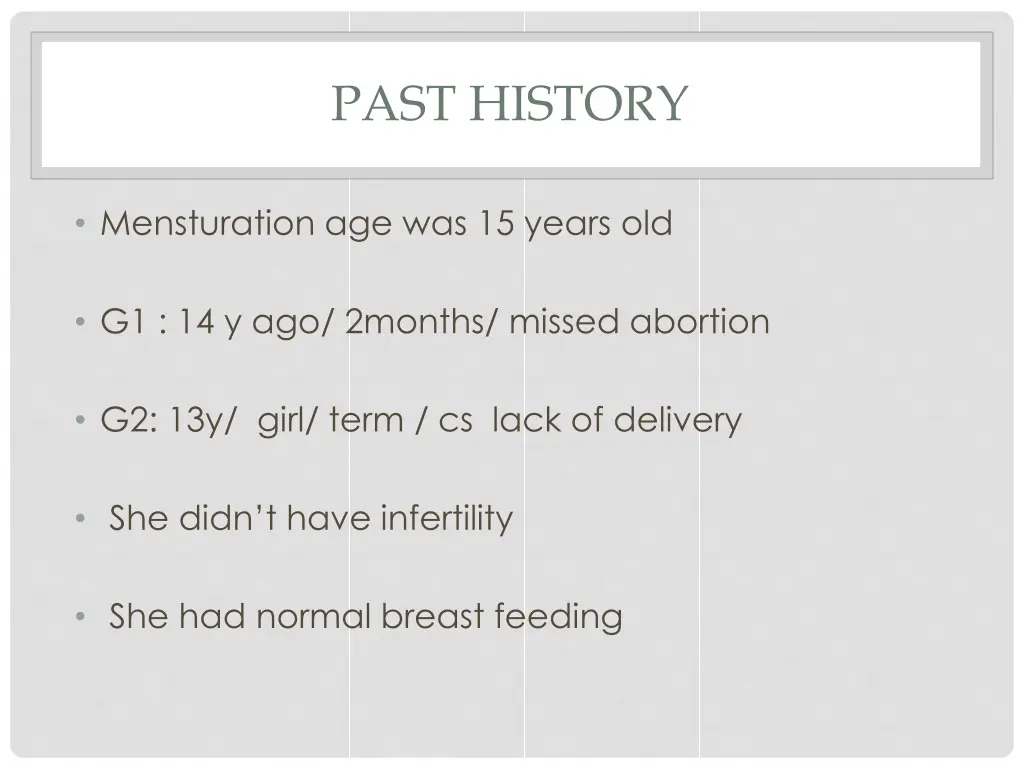 past history