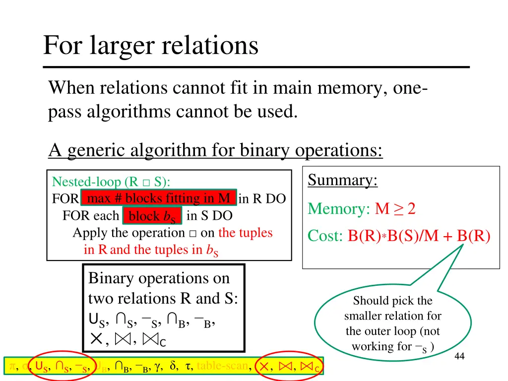 for larger relations 21