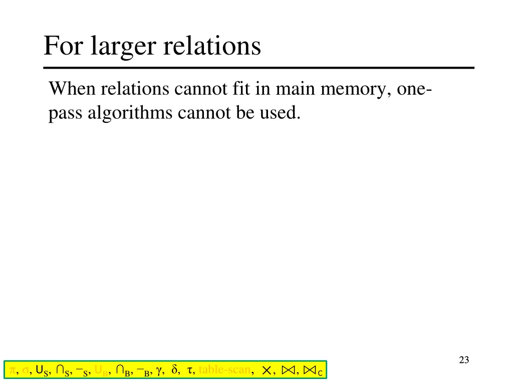 for larger relations