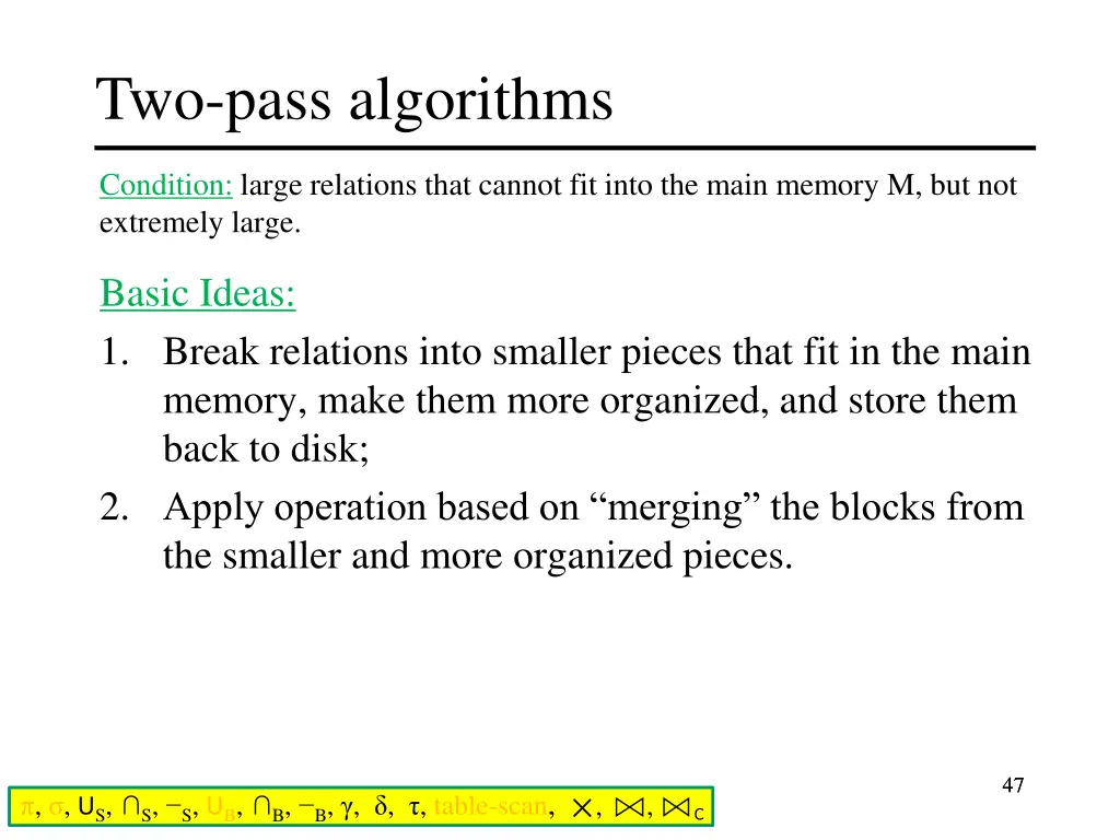 two pass algorithms 1