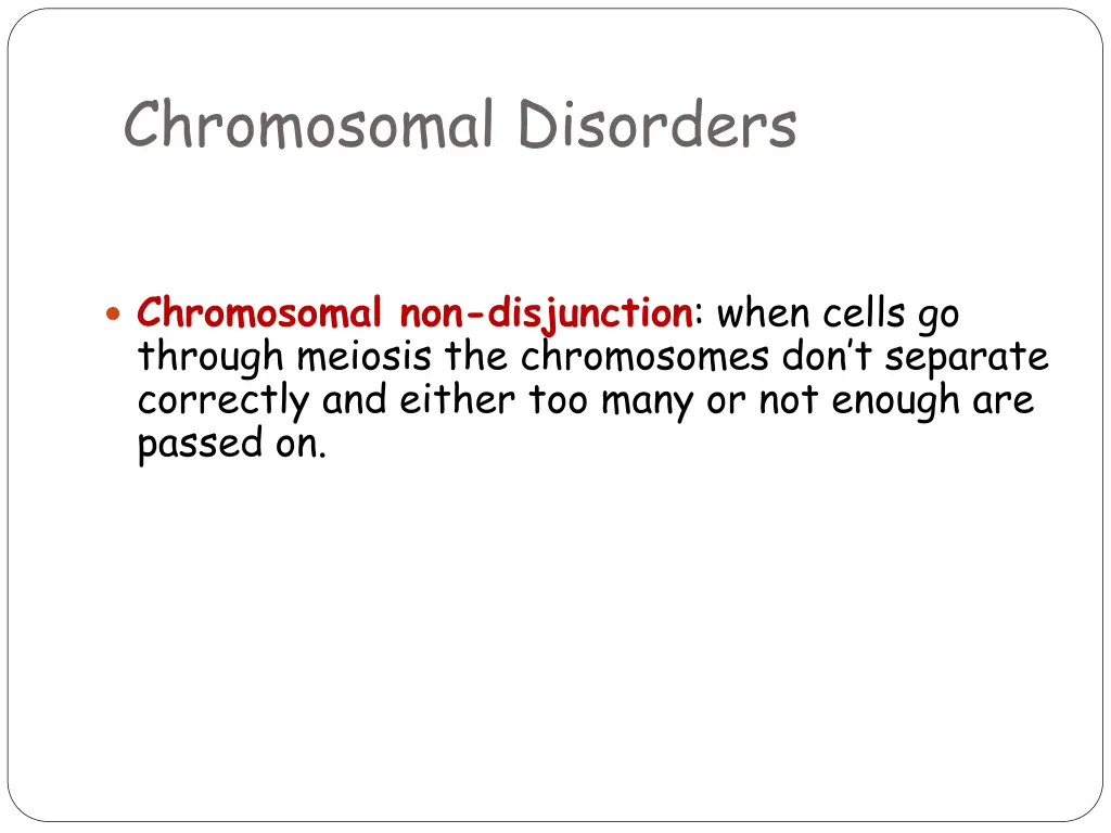 chromosomal disorders 2