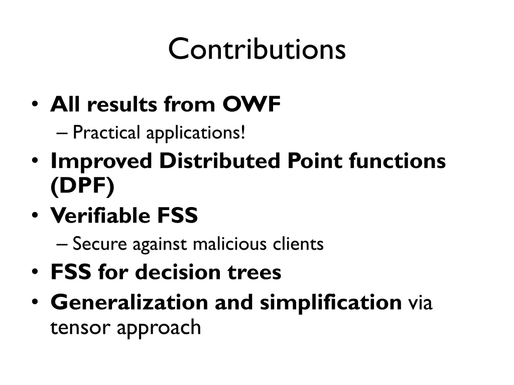 contributions