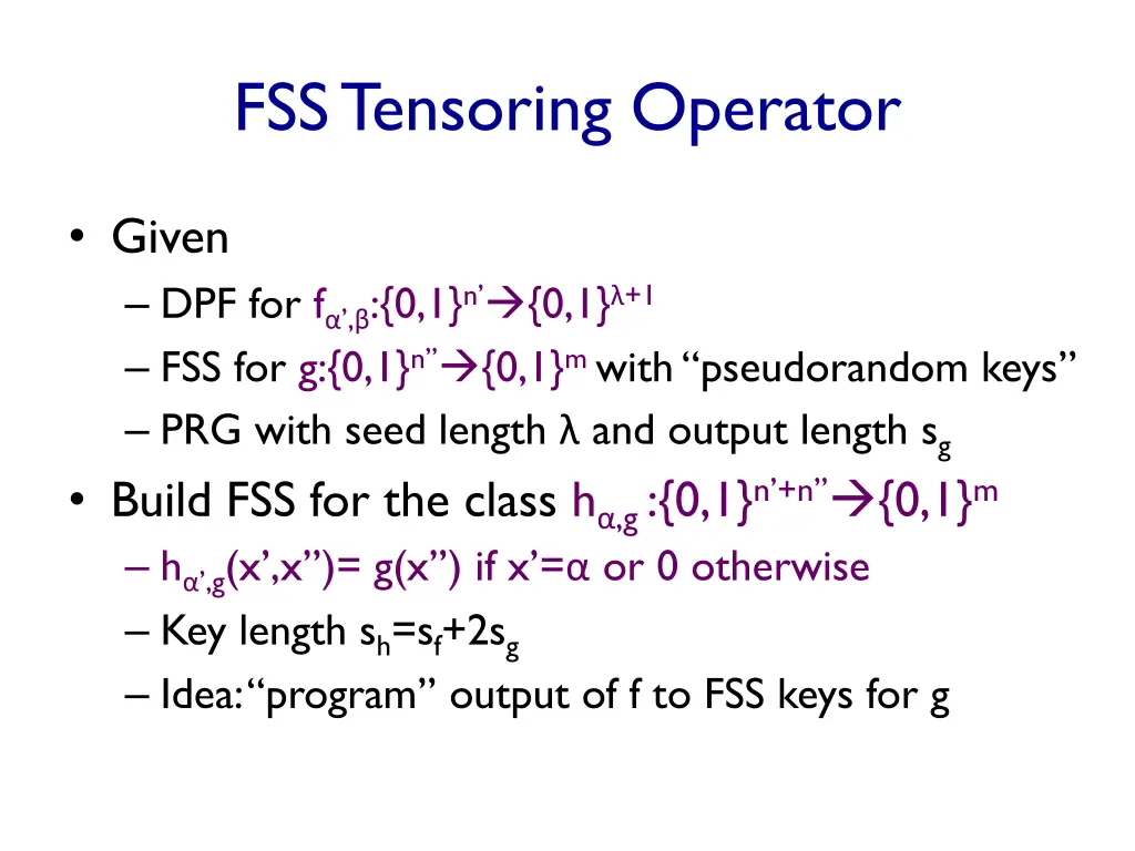 fss tensoring operator