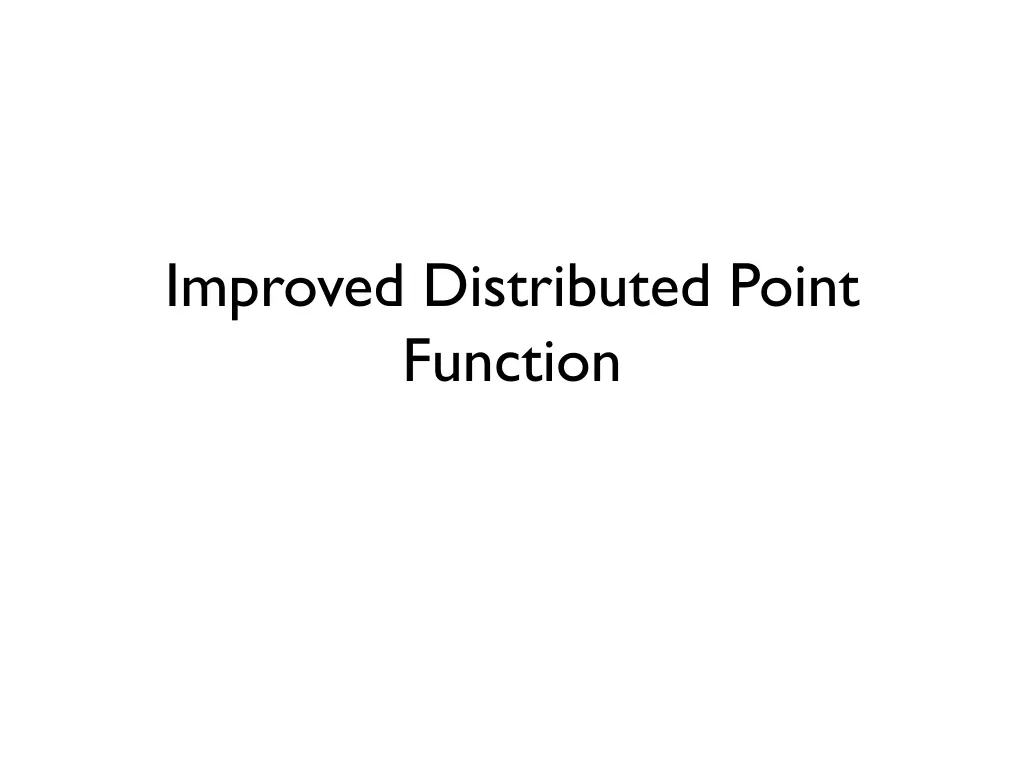 improved distributed point function
