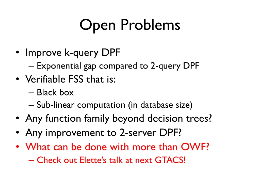 open problems