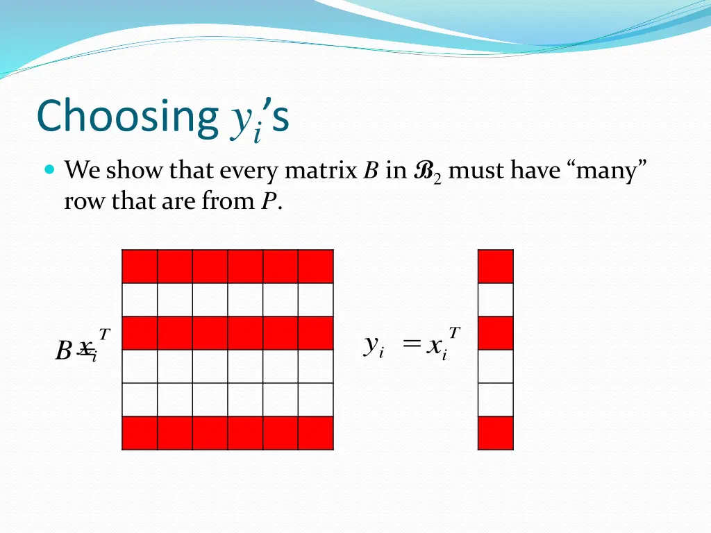 choosing y i s we show that every matrix
