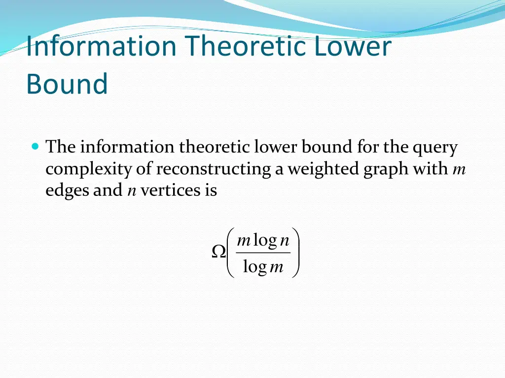 information theoretic lower bound