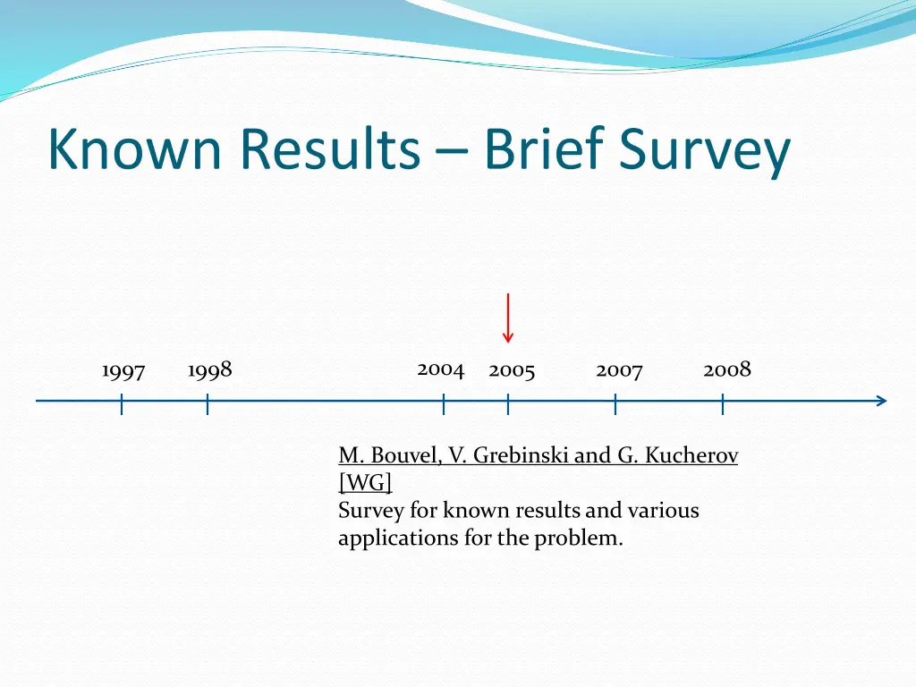 known results brief survey 4
