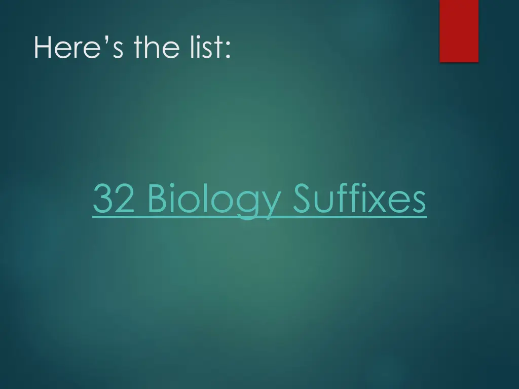 here s the list