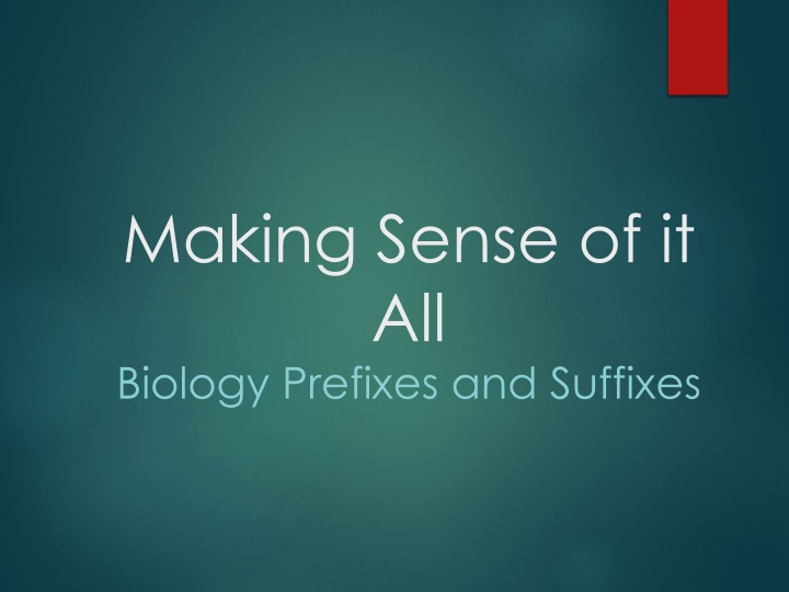 making sense of it all biology prefixes