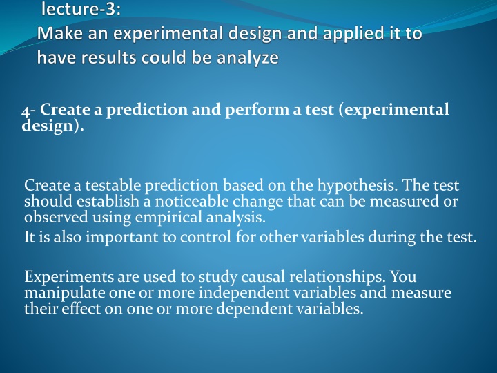 4 create a prediction and perform a test