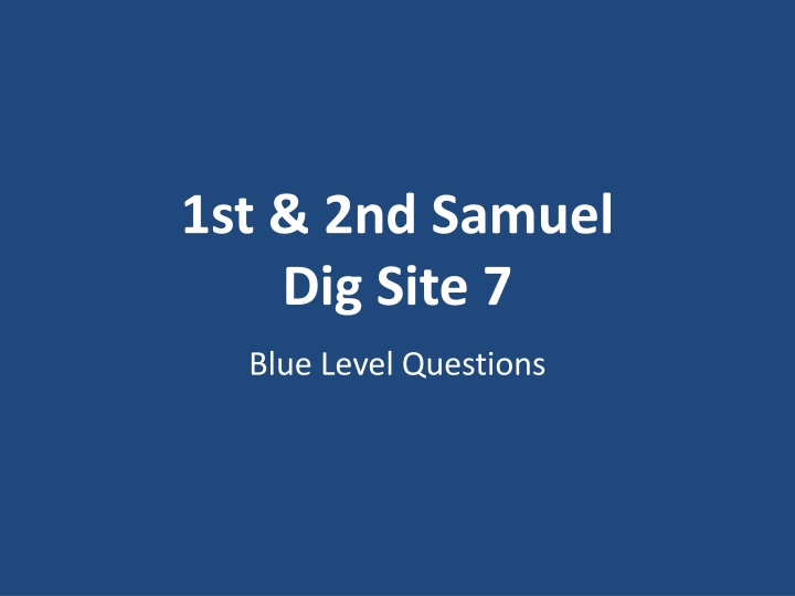 1st 2nd samuel dig site 7