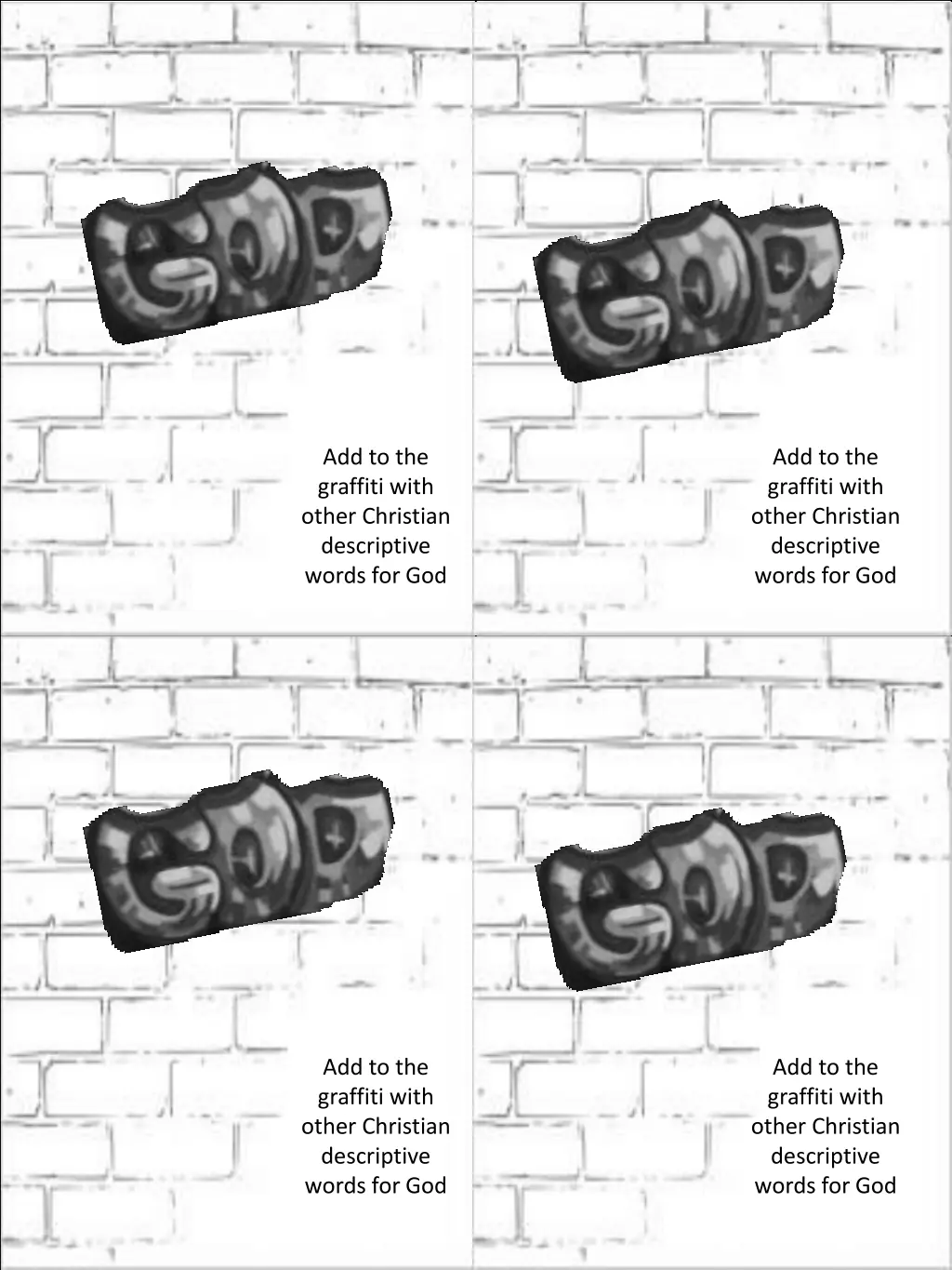 add to the graffiti with other christian