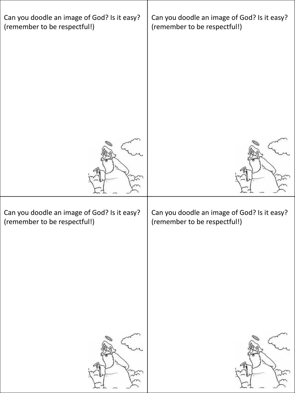 can you doodle an image of god is it easy