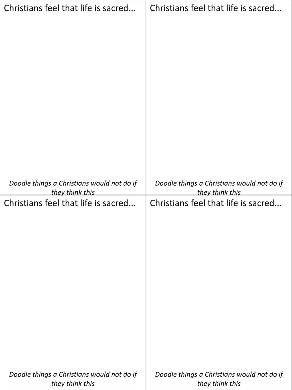 christians feel that life is sacred