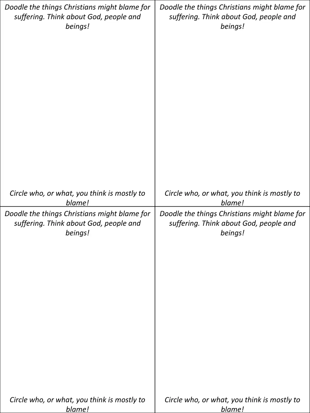 doodle the things christians might blame