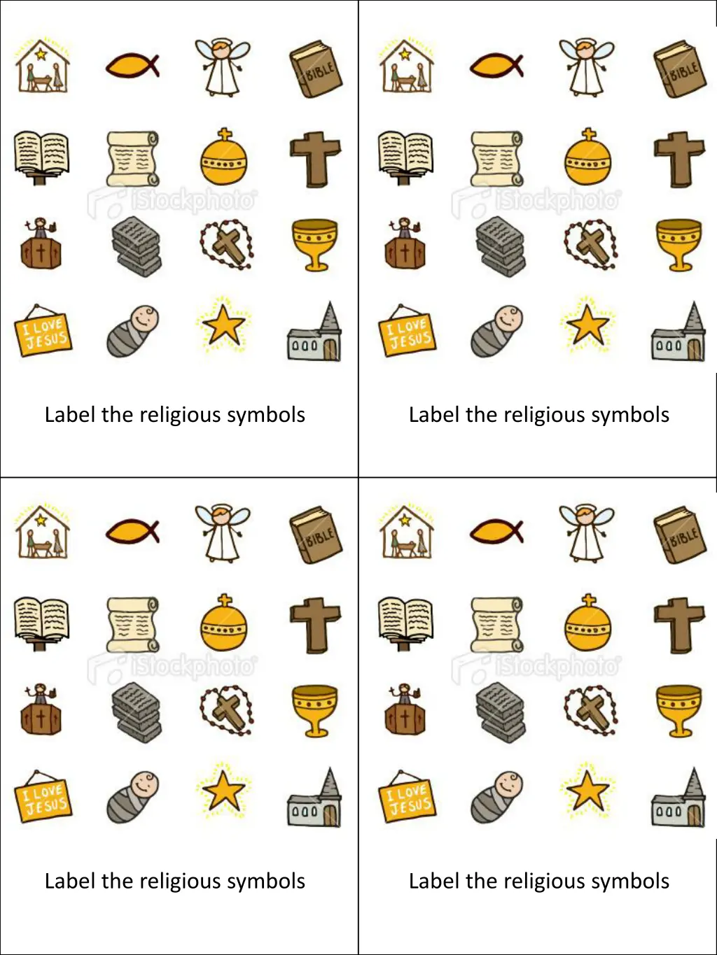 label the religious symbols