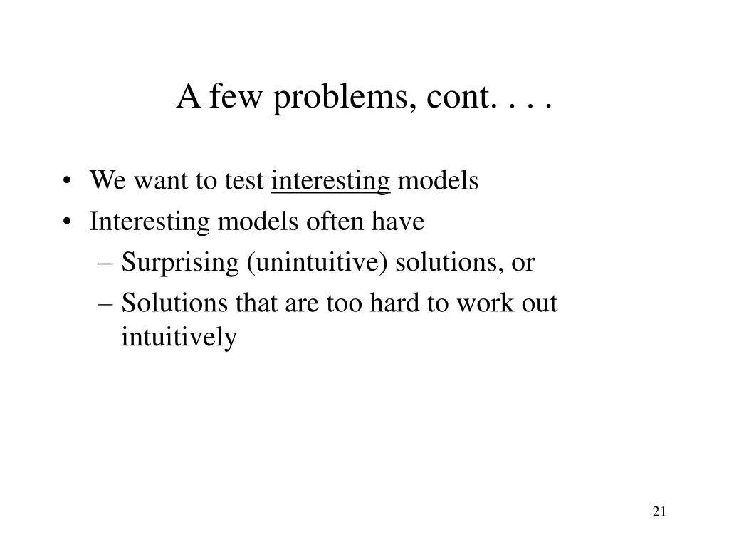 a few problems cont