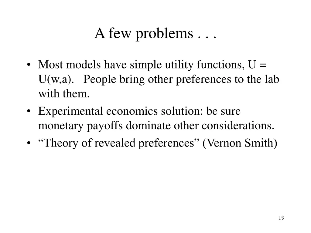 a few problems