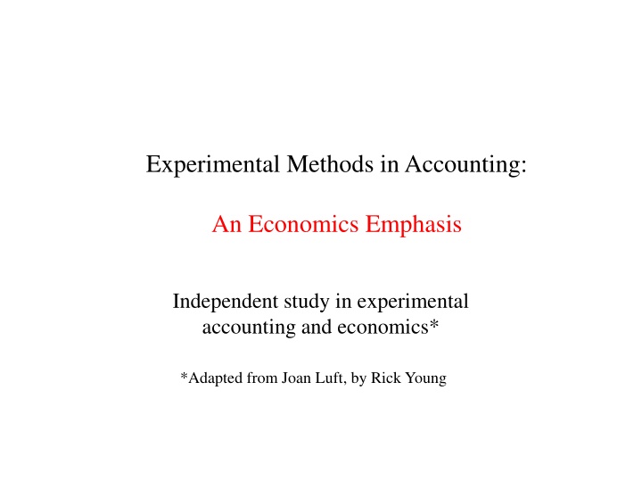 experimental methods in accounting