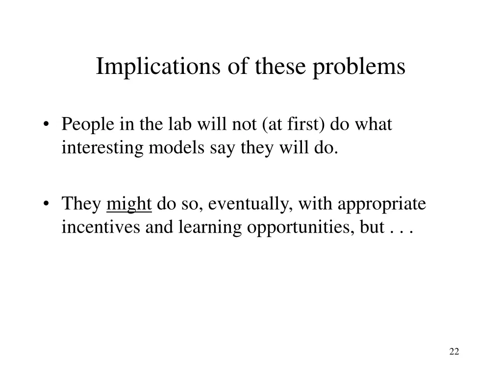 implications of these problems