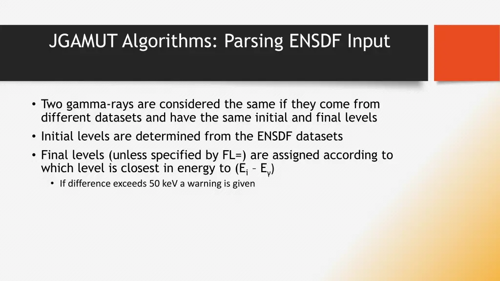 jgamut algorithms parsing ensdf input 1