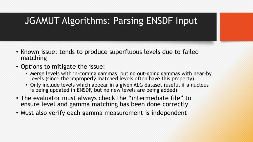 jgamut algorithms parsing ensdf input 2