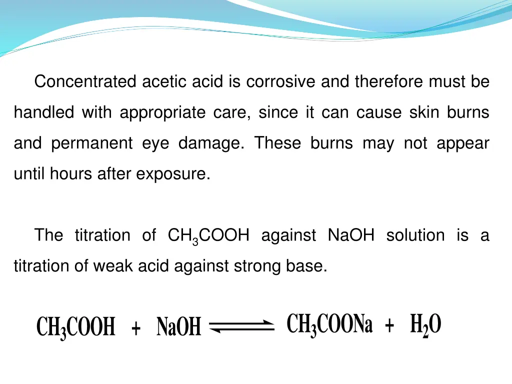 concentrated acetic acid is corrosive