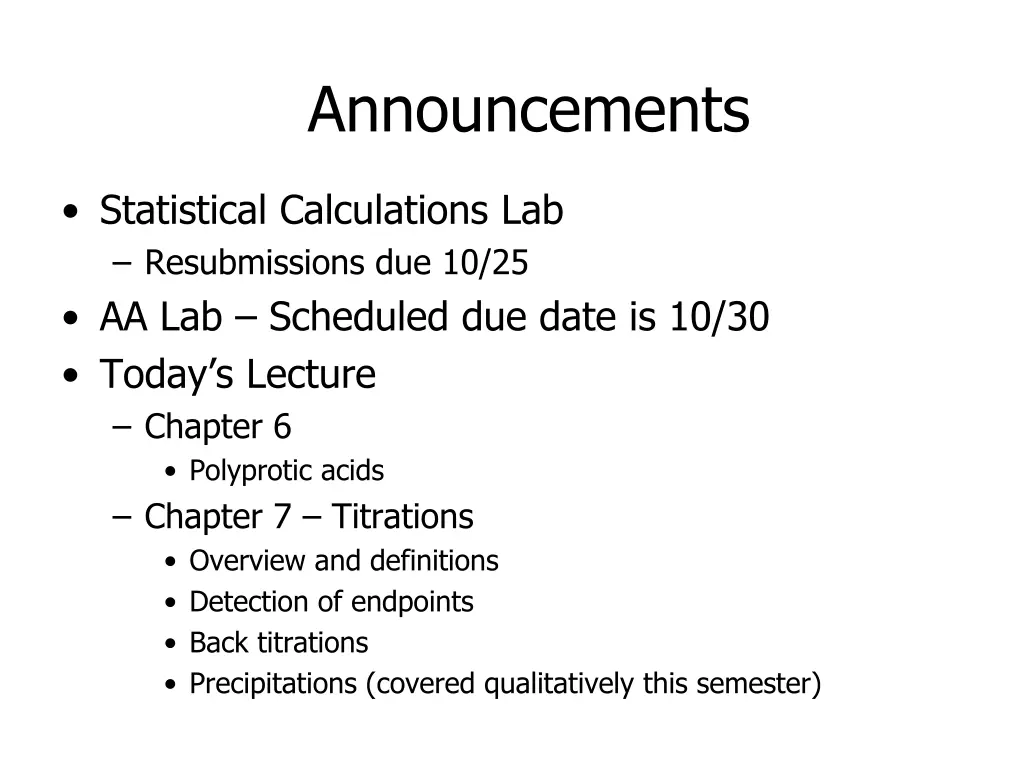 announcements