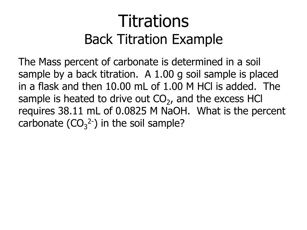 titrations back titration example 2