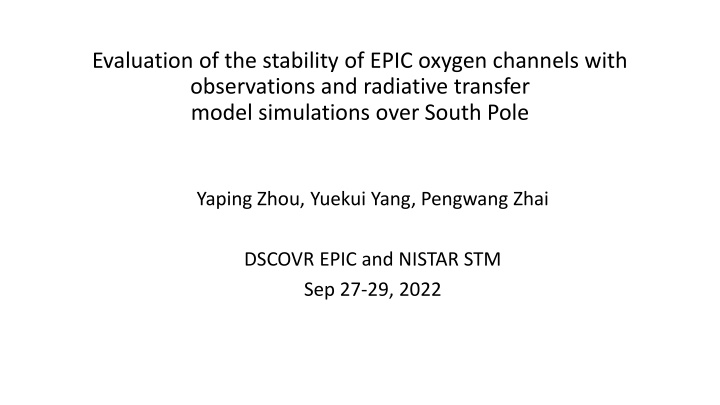 evaluation of the stability of epic oxygen