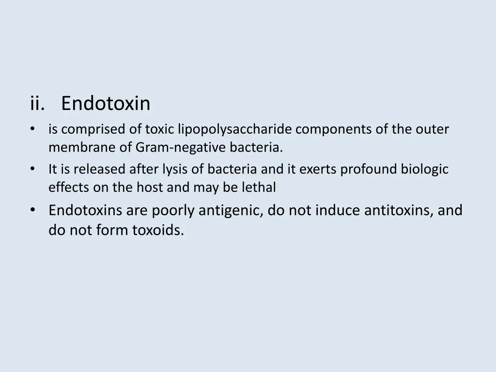 ii endotoxin is comprised of toxic