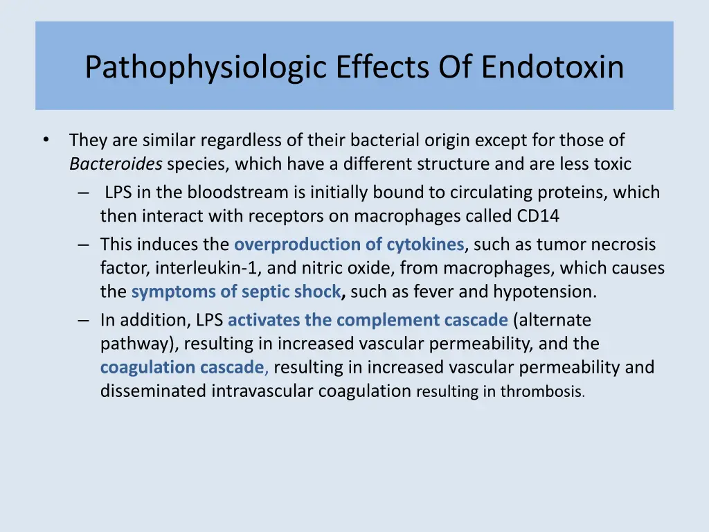 pathophysiologic effects of endotoxin