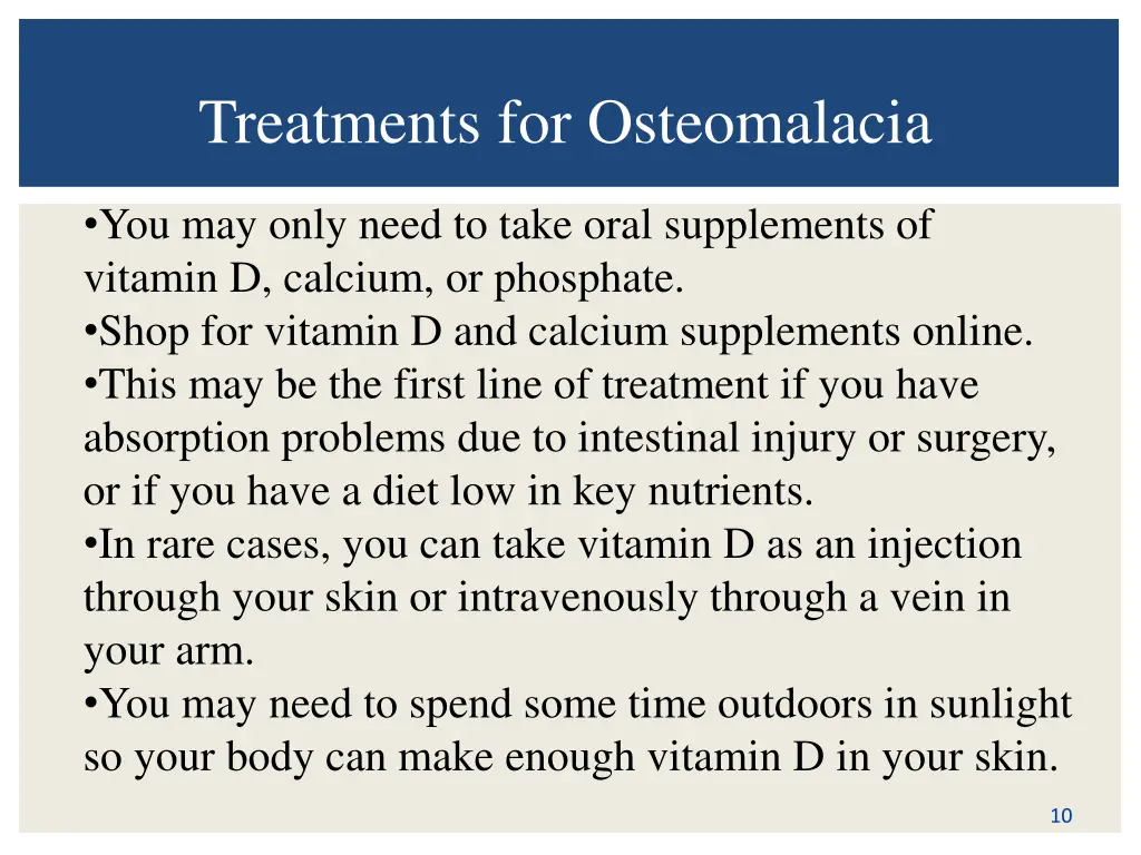 treatments for osteomalacia