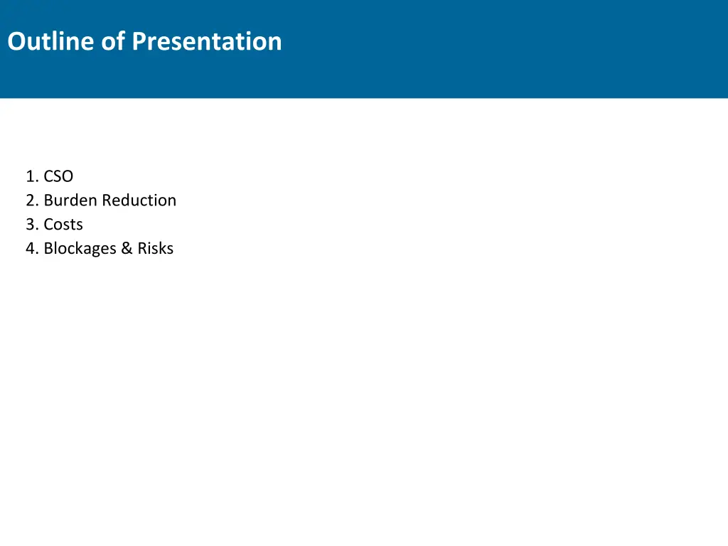 outline of presentation
