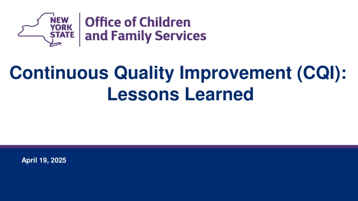 continuous quality improvement cqi lessons learned