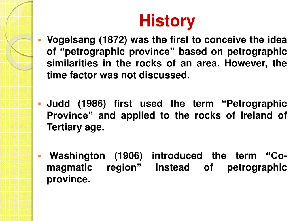 history