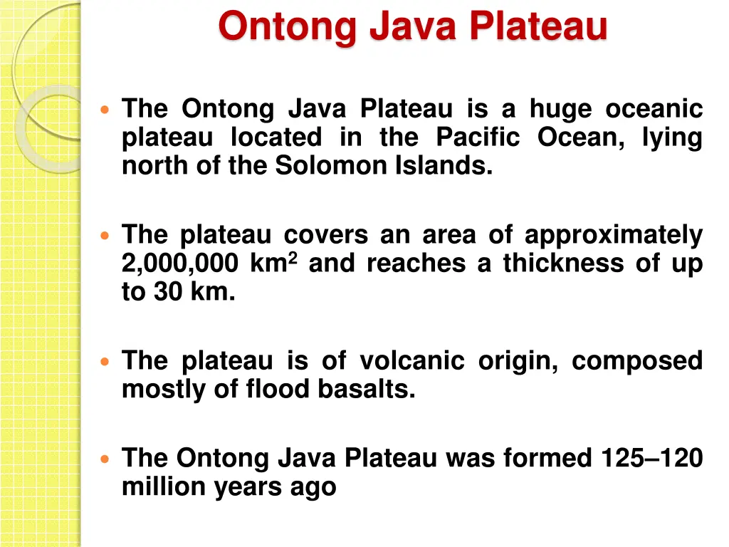 ontong java plateau