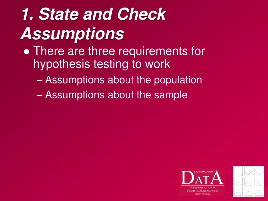 1 state and check assumptions there are three