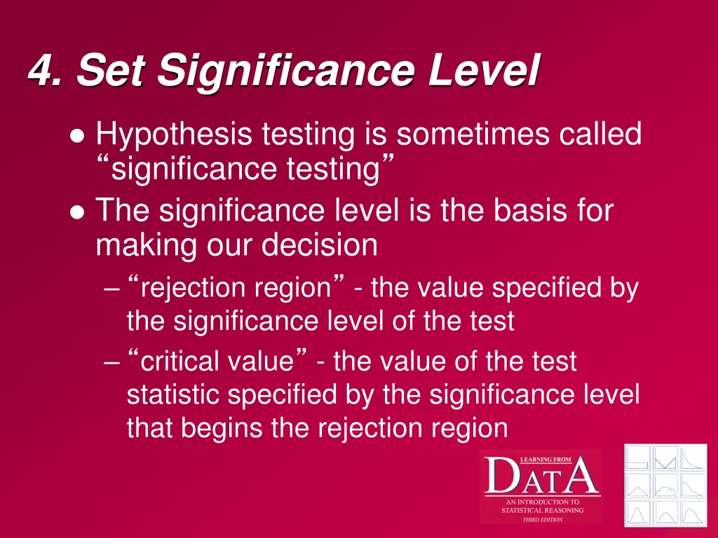 4 set significance level