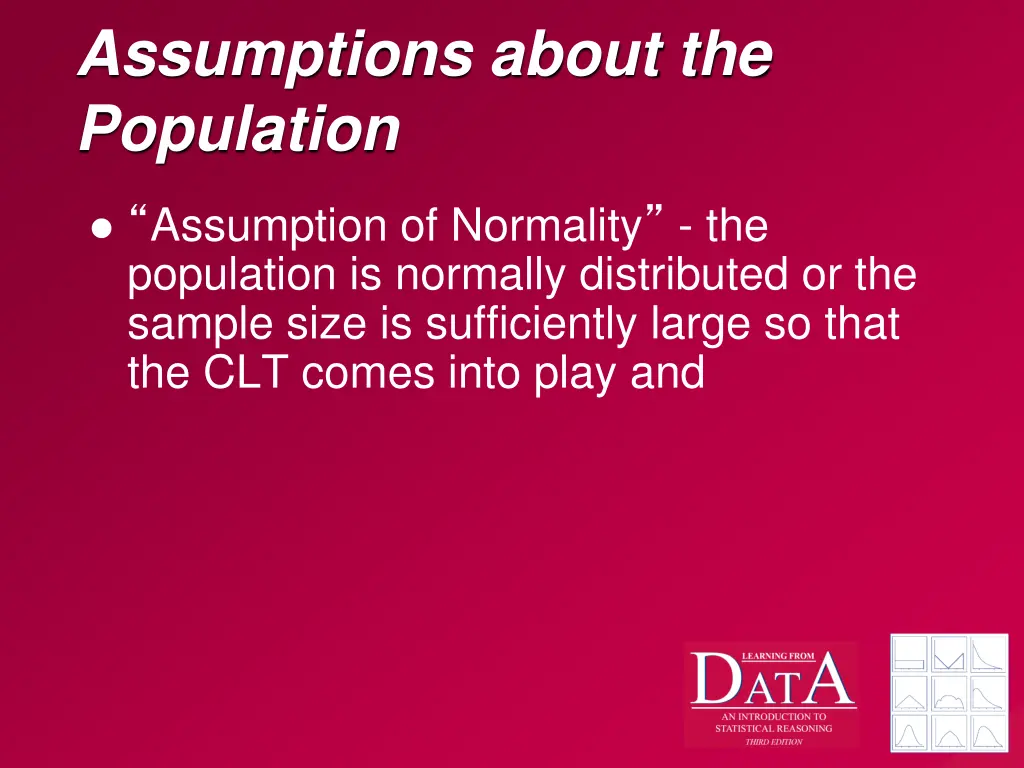 assumptions about the population