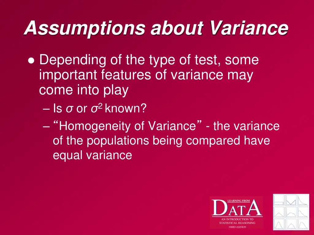 assumptions about variance