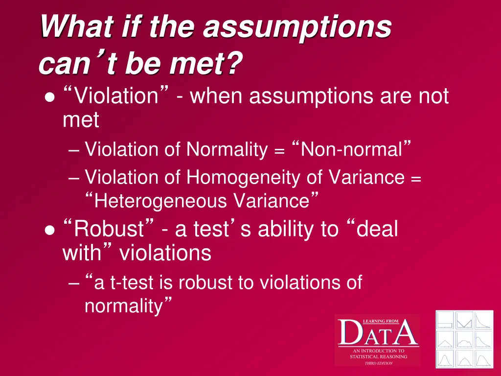 what if the assumptions can t be met violation