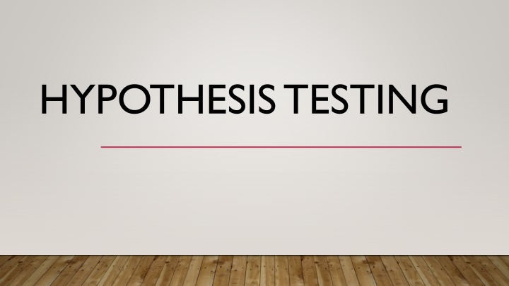hypothesis testing