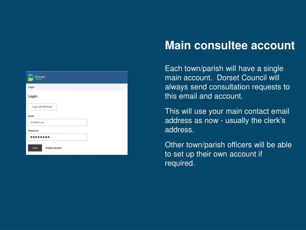 main consultee account