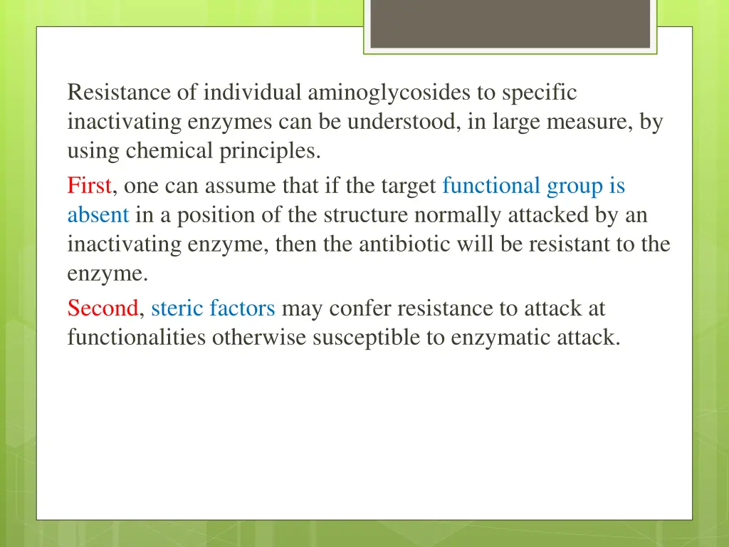 resistance of individual aminoglycosides